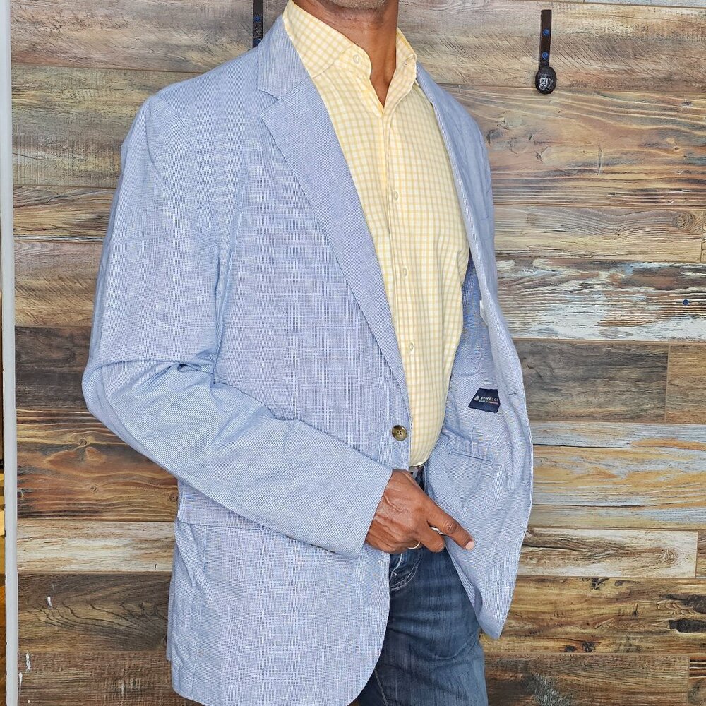 J. Crew Ludlow Slim Somelos Portugal Cotton Linen Dual Vent Jacket Blazer 42L - Picture 5 of 12